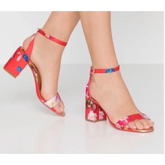Ted Baker Shoes - Ted Baker Rozie Block Heel Sandal In Berry Sundae Size 38.5